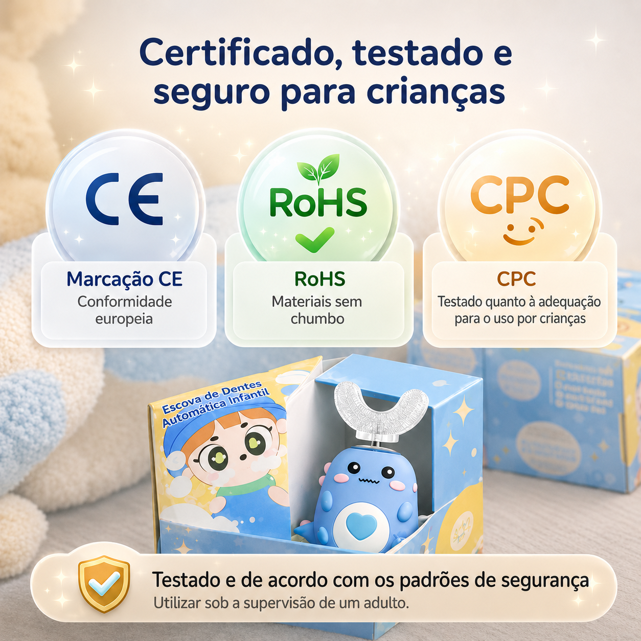 DinoEscova - Escova de dentes elétrica para crianças