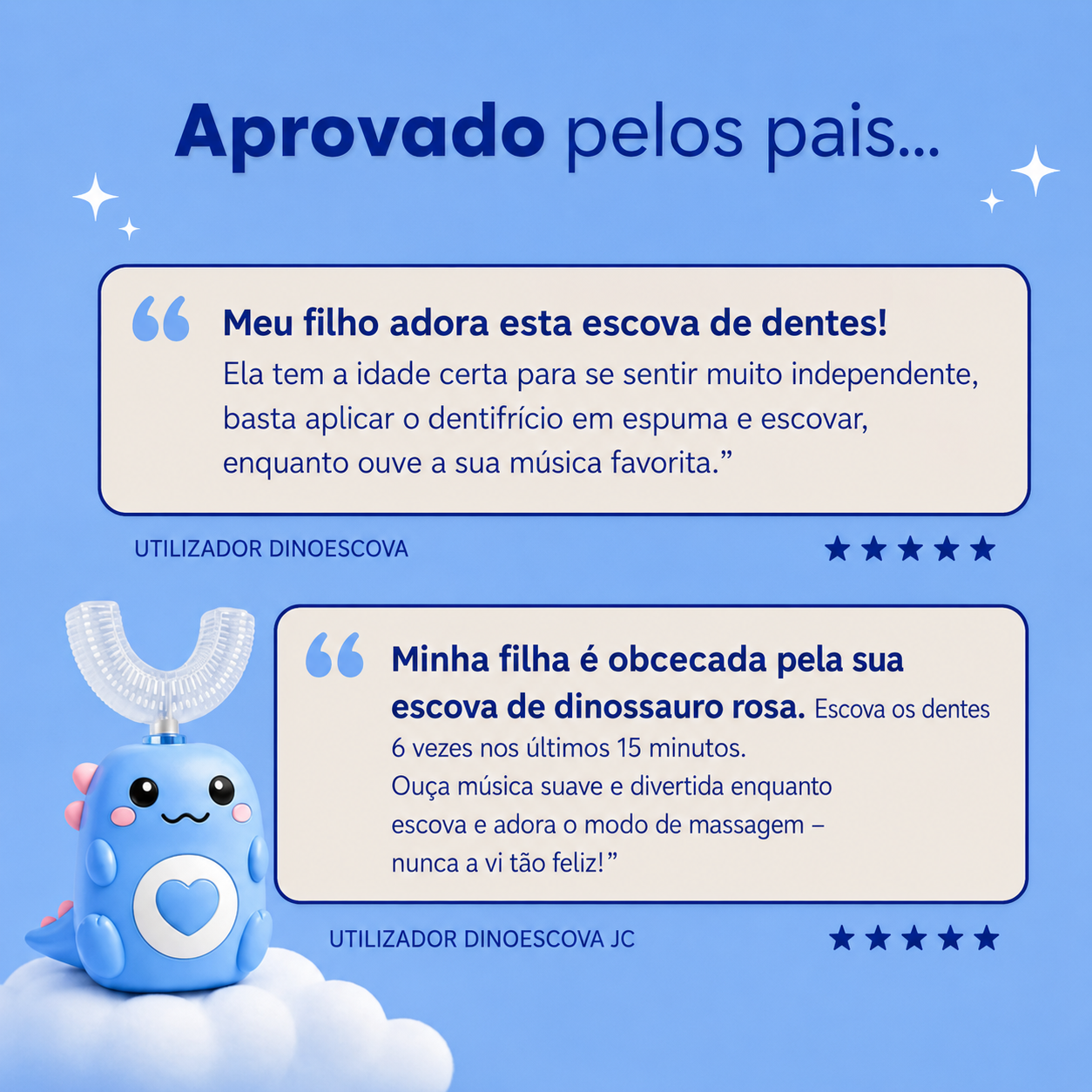 DinoEscova - Escova de dentes elétrica para crianças