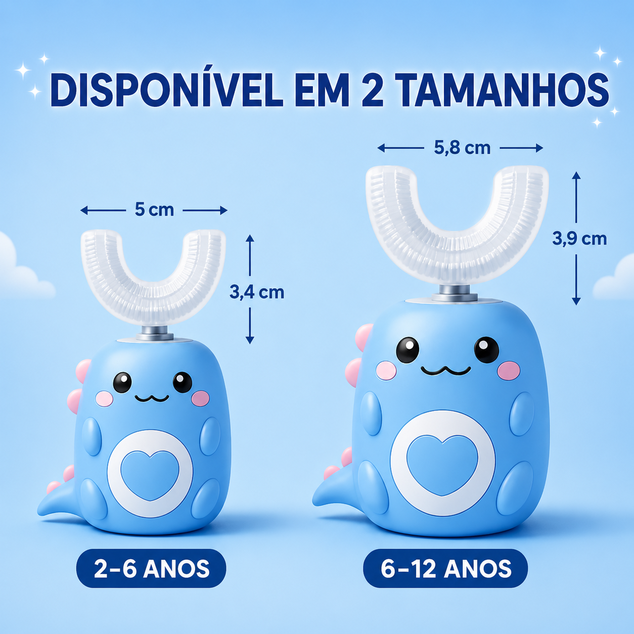 DinoEscova - Escova de dentes elétrica para crianças